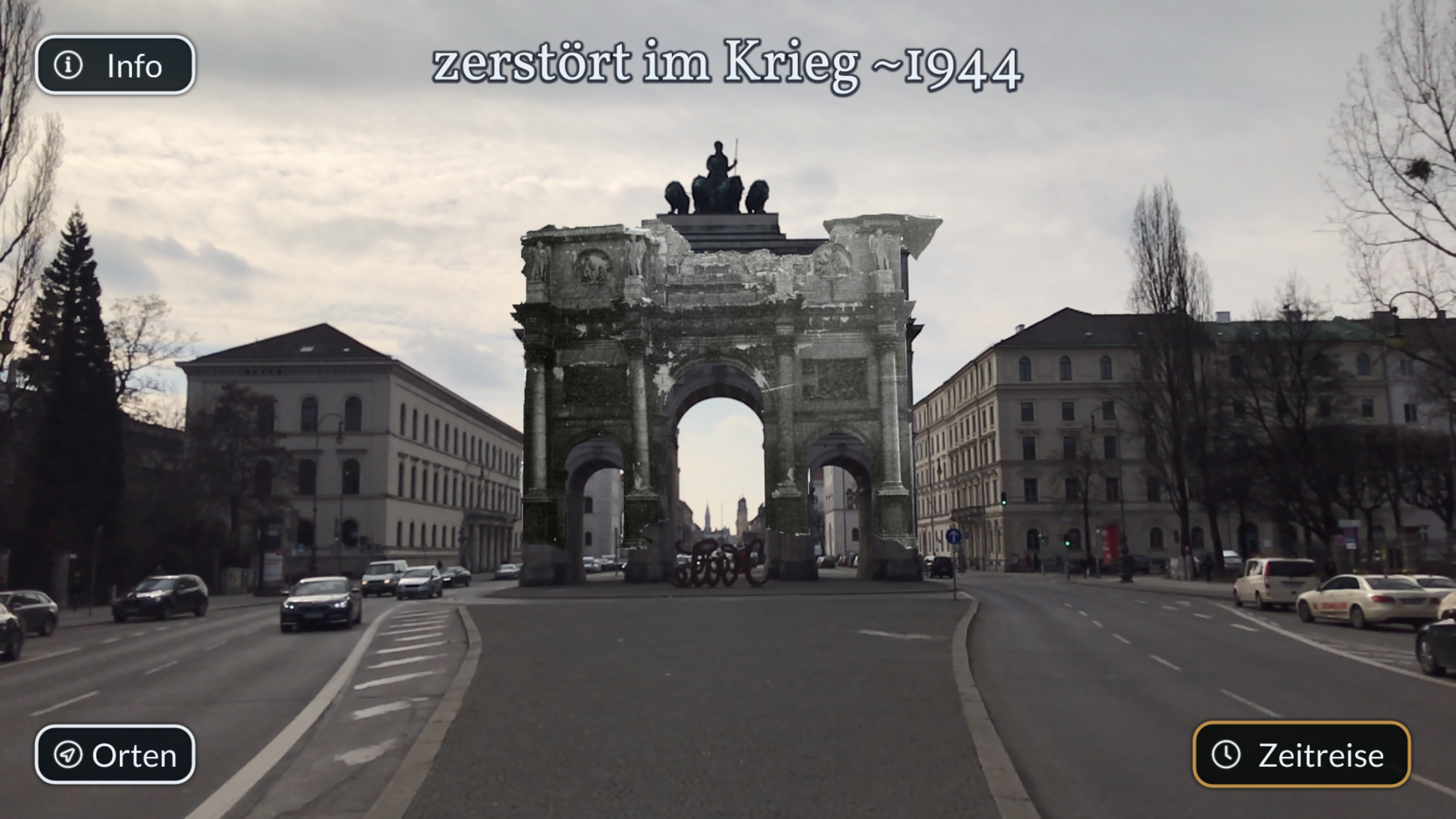 image overlay of the destroyed Siegestor (frontside)