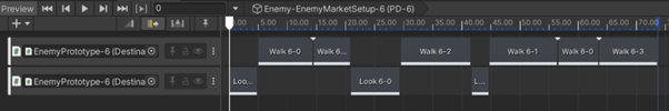Timeline with linked clips